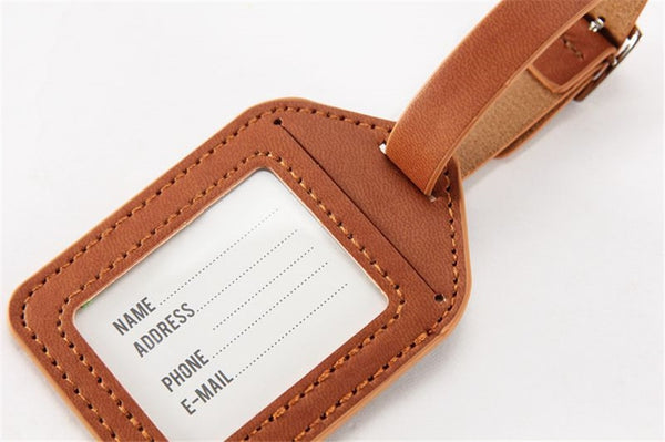 Suitcase Luggage Tag - Authentic Leather