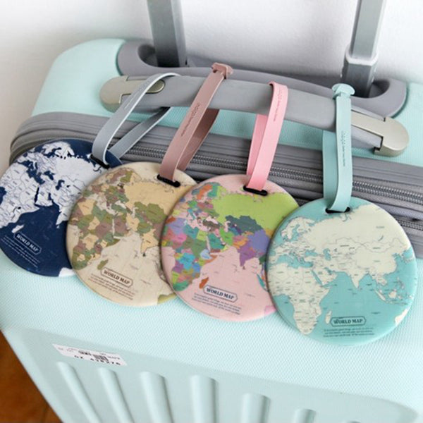 World Map Luggage Tags